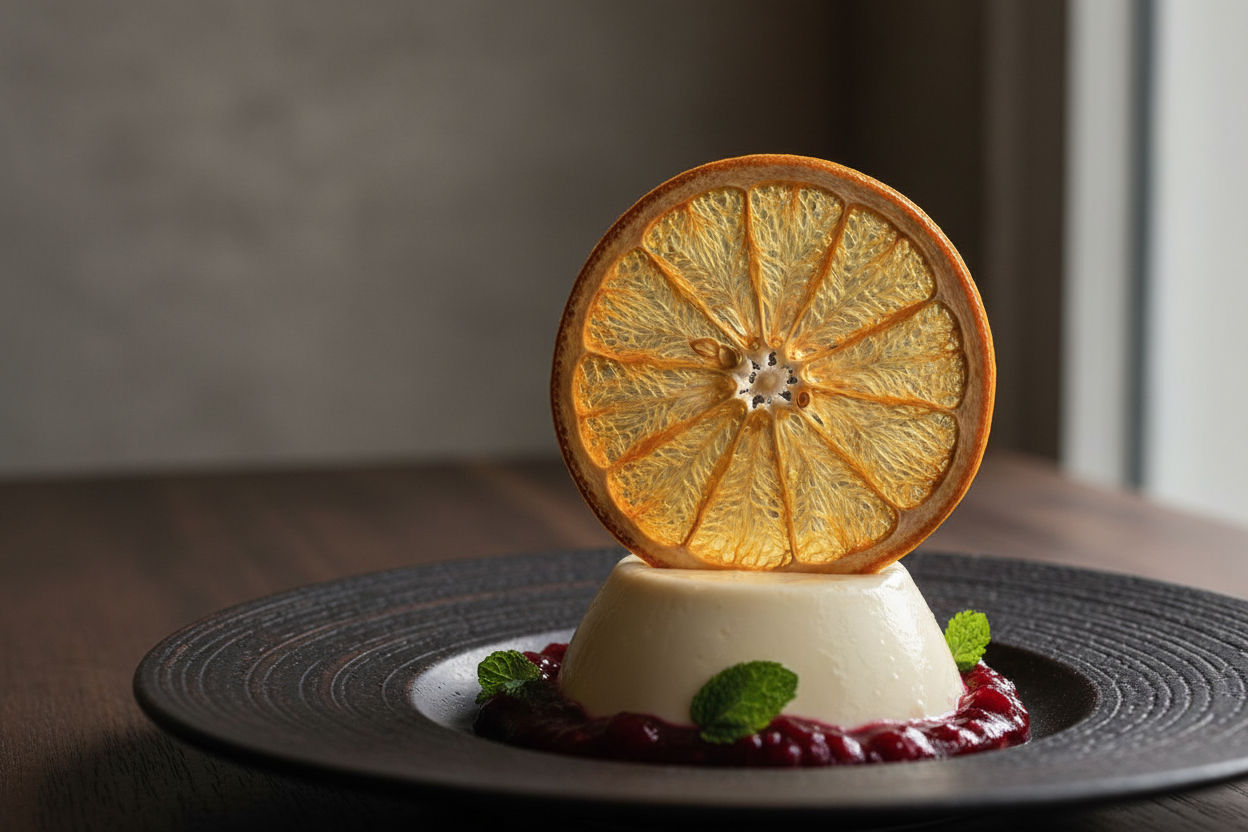 dried slice of grapefruit on the peerfect dessert high resolution