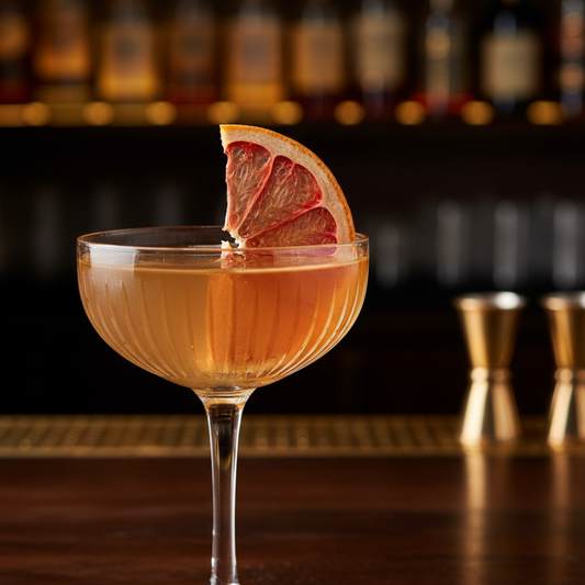 slice of dried grapefruit in perfect cocktail high resolution